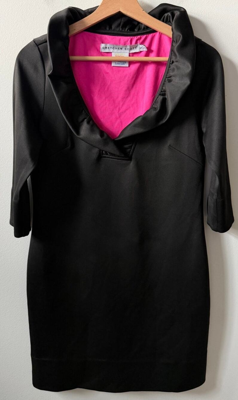 Gretchen Scott Ruff Neck Jersey Dress women's size small